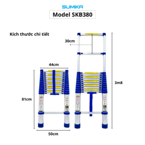 Thang rút nhôm Sumika SKB380: Sự lựa chọn hoàn hảo cho công việc trên cao Thang rút nhôm Sumika SKB380 là một sản phẩm chất lượng cao, được thiết kế dành cho các công việc sửa chữa, lắp đặt, bảo trì ở những vị trí cao. Với nhiều ưu điểm nổi bật, thang nhôm Sumika SKB380 đã trở thành sự lựa chọn hàng đầu của nhiều người tiêu dùng.