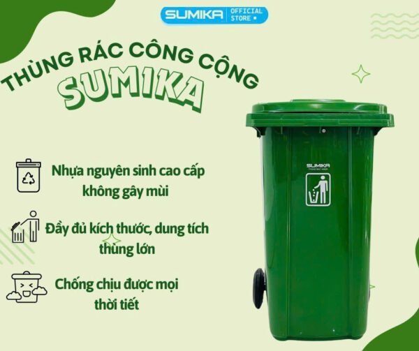 Thùng rác nhựa công nghiệp SUMIKA B240 là một giải pháp hoàn hảo cho những không gian cần xử lý lượng rác thải lớn. Với thiết kế bền bỉ, dung tích siêu lớn và tính năng tiện lợi, sản phẩm này sẽ giúp bạn giữ cho môi trường xung quanh luôn sạch sẽ và gọn gàng.