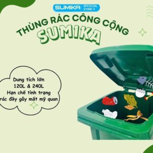 Thùng rác nhựa công nghiệp SUMIKA B240 là một giải pháp hoàn hảo cho những không gian cần xử lý lượng rác thải lớn. Với thiết kế bền bỉ, dung tích siêu lớn và tính năng tiện lợi, sản phẩm này sẽ giúp bạn giữ cho môi trường xung quanh luôn sạch sẽ và gọn gàng.