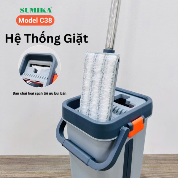 Bộ cây lau nhà SUMIKA C38 là một sản phẩm hữu ích và tiện dụng giúp bạn làm sạch sàn nhà một cách nhanh chóng và hiệu quả. Với thiết kế thông minh và chất liệu cao cấp, sản phẩm này chắc chắn sẽ làm hài lòng bạn.