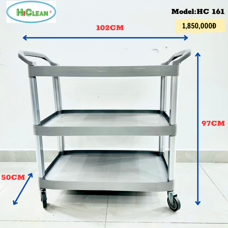 Xe đẩy thu gom chén đĩa thức ăn HiClean HC161