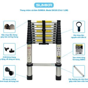 Thang nhôm rút Sumika SK320 là một sản phẩm chất lượng cao, đáp ứng được mọi yêu cầu khắt khe của người sử dụng. Với thiết kế thông minh, chất liệu bền bỉ và tính năng an toàn, thang Sumika SK320 sẽ là người bạn đồng hành đáng tin cậy trong mọi công việc.