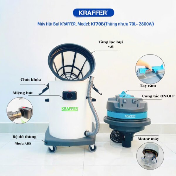 Máy hút bụi công nghiệp Kraffer KF70B