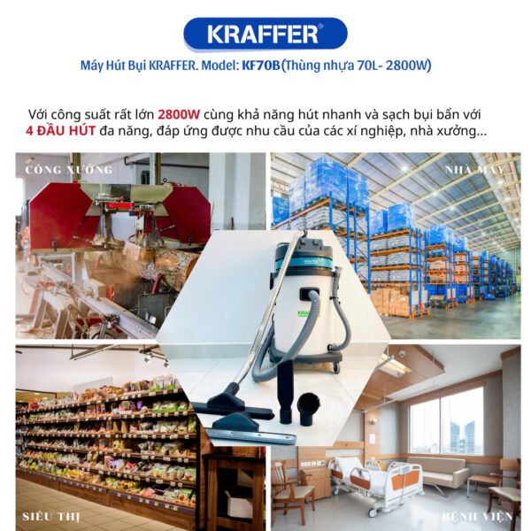 Máy hút bụi công nghiệp Kraffer KF70B