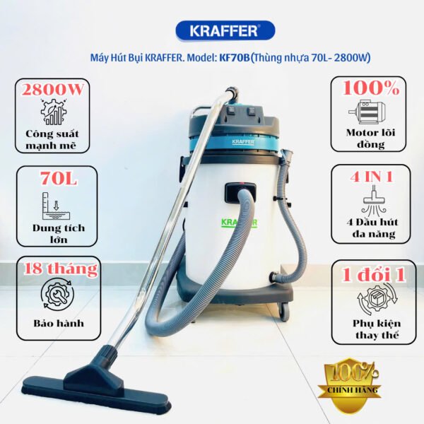 Máy hút bụi công nghiệp Kraffer KF70B