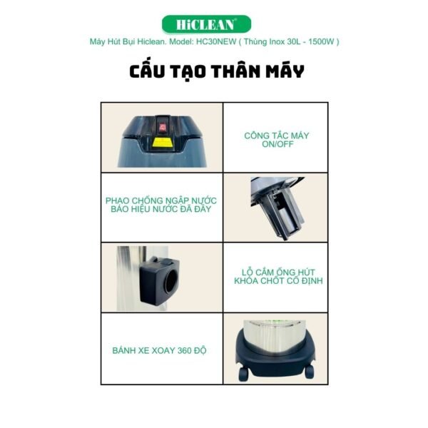 MÁY HÚT BỤI HICLEAN HC30 NEW