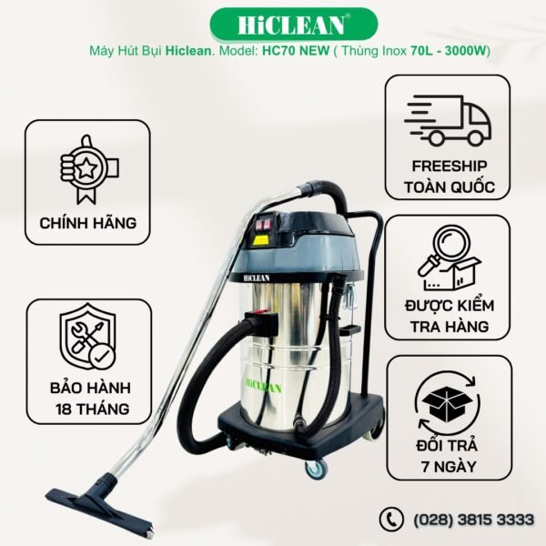 Máy hút bụi công nghiệp Hiclean HC70 New