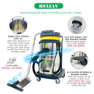 Máy hút bụi công nghiệp Hiclean HC70W