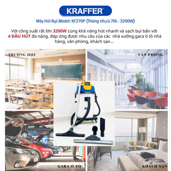 Máy hút bụi công nghiệp Kraffer KF270P