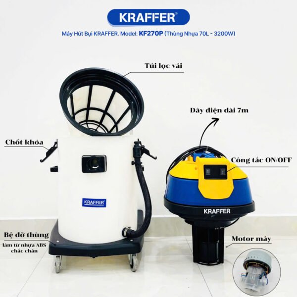 Máy hút bụi công nghiệp Kraffer KF270P