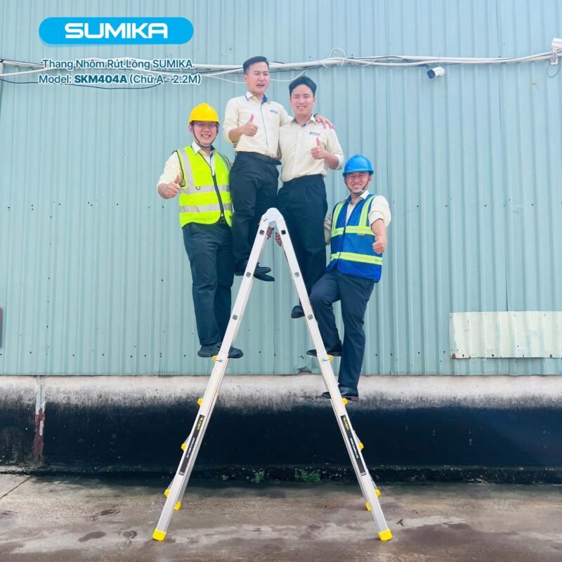 Thang nhôm chữ A rút lồng SUMIKA SKM404A