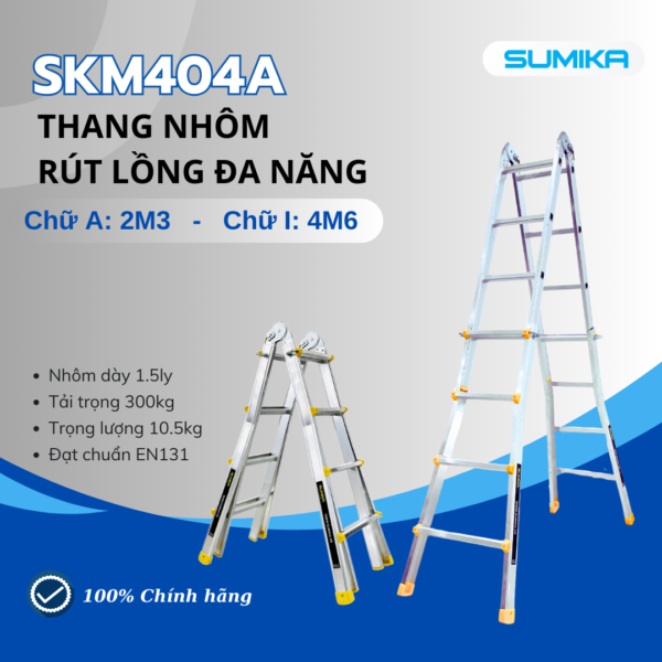 Thang nhôm chữ A rút lồng SUMIKA SKM404A