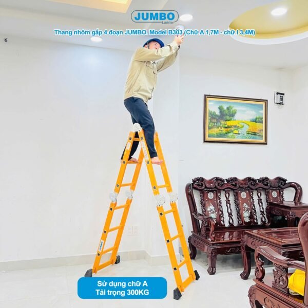 Thang Nhôm Gấp 4 Đoạn JUMBO B303 - Ảnh 10