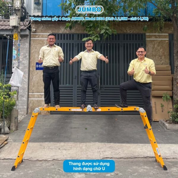 Thang Nhôm Gấp 4 Đoạn JUMBO B304 - Ảnh 6