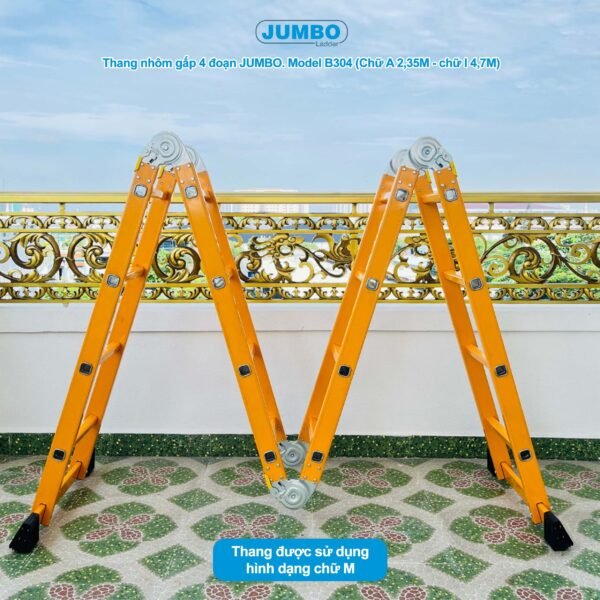 Thang Nhôm Gấp 4 Đoạn JUMBO B304 - Ảnh 5