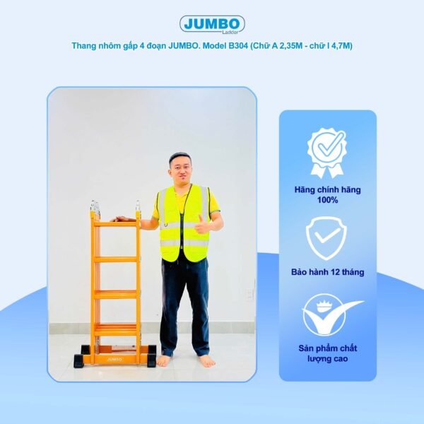 Thang Nhôm Gấp 4 Đoạn JUMBO B304 - Ảnh 11