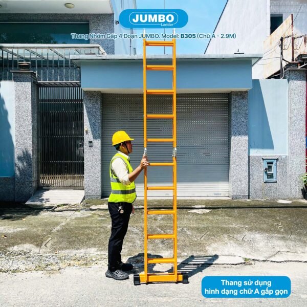Thang Nhôm Gấp 4 Đoạn JUMBO B305 - Ảnh 3