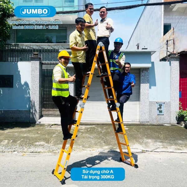 Thang Nhôm Gấp 4 Đoạn JUMBO B305